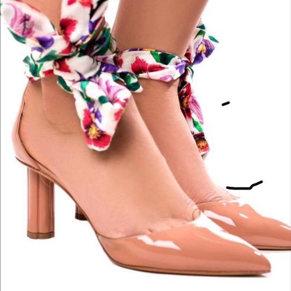 Salvatore Ferragamo Nude Ankle Strap Pumps